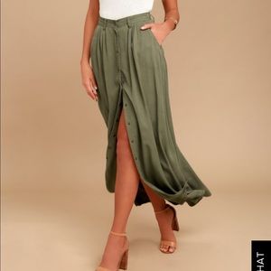 Olive green maxi skirt